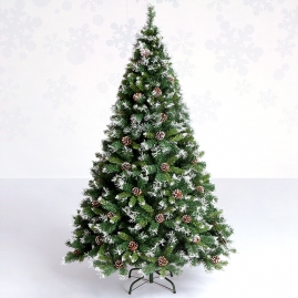 150cm1.5米雪花沾白松果自动圣诞树